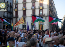 حمایت مردمان اسپانیا در برابر جنایات فجیع علیه فلسطین