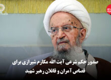 صدور حکم شرعی آیت الله مکارم شیرازی برای قصاص آمران و قاتلان رهبر شهید